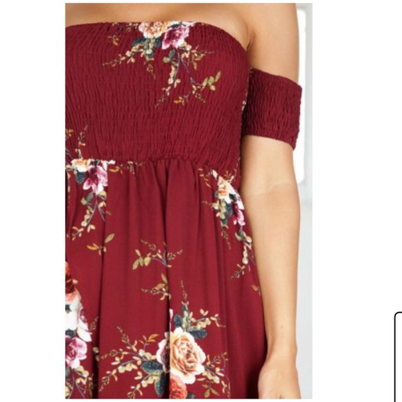 🎉SOLDOUT🎉Marissa Merlot OffShoulder Maxi Dress☀️ - Picture 5 of 8